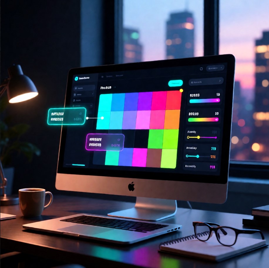 Цветовая палитра HEX, RGB и CMYK на javascript и css для сайта 