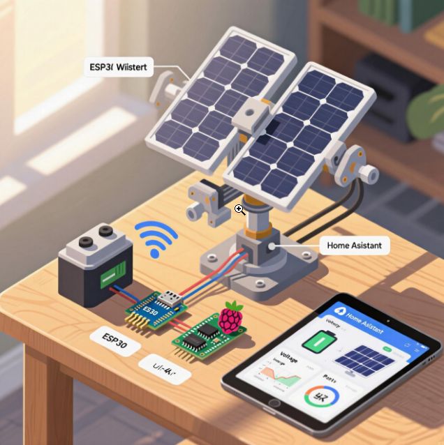 Система для слежения за солнцем для батарей на ESP32 + Raspberry Pi + Хомасистент