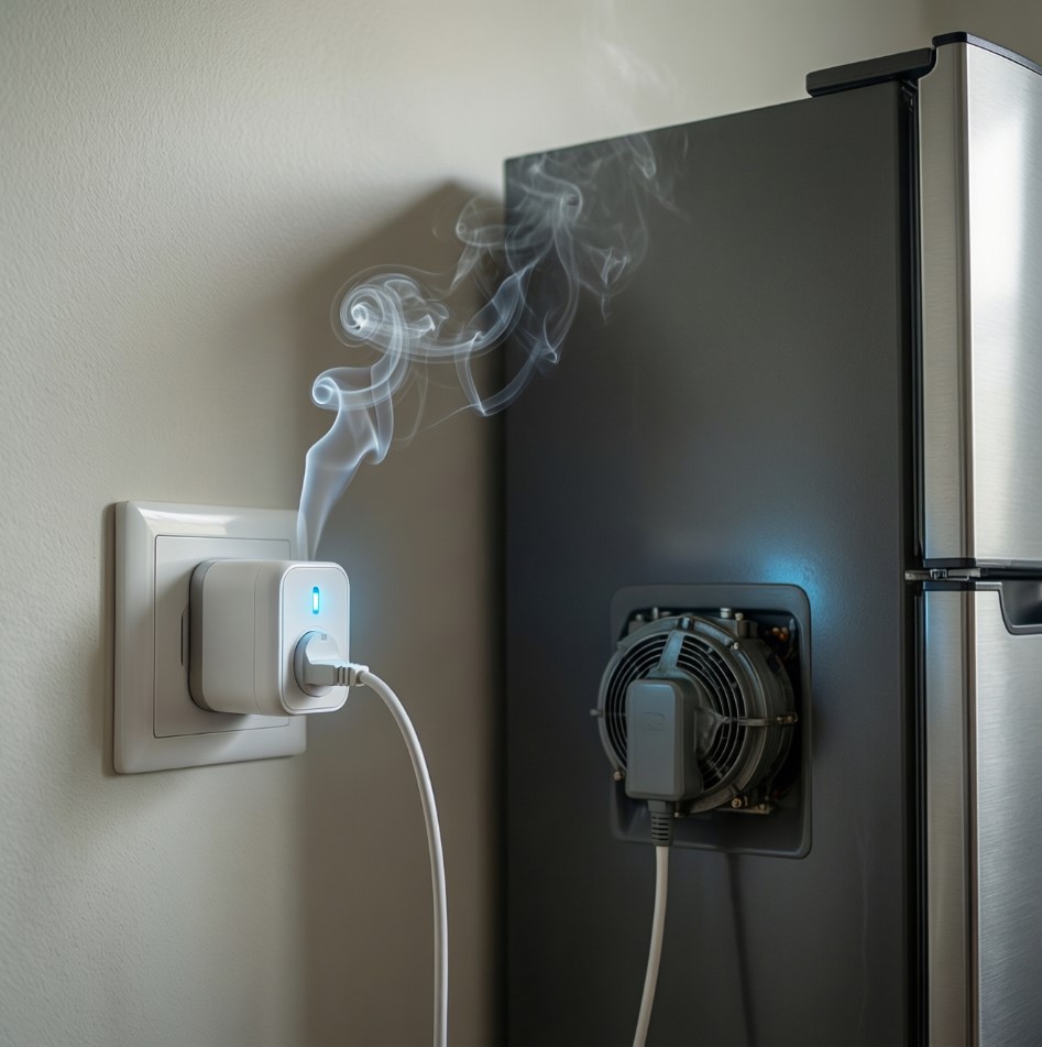 Пожар от умной розетки реально. не подключайте холодильники и моторы 